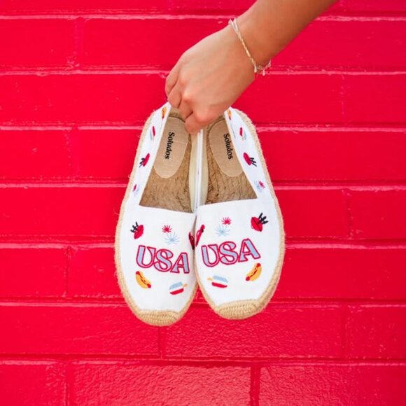 NEW SOLUDOS The Original Embroidered Espadrille Shoes white 257 3M4T - Picture 3 of 6